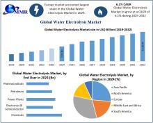 Explore the Water Electrolysis Market Size, highlighting its role in green hydrogen production, applications across sectors, and trends shaping the future.​