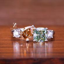 Hexagon Cut Diamond Ring