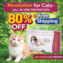 Revolution for Cats - All-in-One Prevention - 80% OFF + Free Shipping