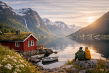 Scenic view of a Scandinavian country 