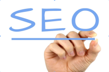 Image with SEO written on a clear surface