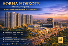 Invest in Sobha World City Hoskote by Sobha Group. This mixed-use development in East Bangalore promises high returns. 5,000+ units available. Book your slot now.