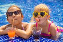 girls drinking juice