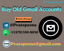 ◉ ◈ ◇ ◆ ❖ ❖ ✦ ✧ ✪ ✫ ✰ ✶ ❋ ❂ ❈ ⬥ ⬦ ▣ ▪ ▸ ▶ ▷                        24/7 Customer Support  ◆▶ ➤Communicate with us directly for the best experience.  ◆▶ ➤Telegram: @Pvatopzone  ◆▶ ➤ WhatsApp: +1 (579) 550-8030  ◆▶ ➤Email: Pvatopzone@gmail.com  ◆▶ ➤Come now our company:https://pvatopzone.com/product/buy-gmail-accounts/  ◉ ◈ ◇ ◆ ❖ ❖ ✦ ✧ ✪ ✫ ✰ ✶ ❋ ❂ ❈ ⬥ ⬦ ▣ ▪ ▸ ▶ ▷