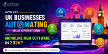 UK MLM businesses in 2026 are using Monoline MLM Software to automate commissions, distributor management, payments, analytics, and network growth. The post also highlights Lion's Share Clone Script solutions for reward-based referral programs and scalable business automation.