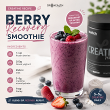 Berry recovery smoothie recipe infographic