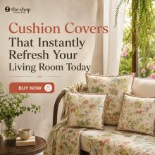 A handmade printed cushion cover, increasing the room's luxury.