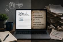 AI now writes most new web content, but trust, accuracy, and rankings are paying the price. A data-backed look, compiled by a digital marketing company in Lucknow, at what overusing AI content actually costs.