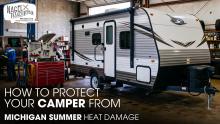 A Jayco Camper Parked inside a Workshop for Maintenance Jobs