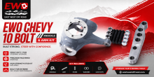 Dana 44 flat top knuckle conversion kit with driver and passenger knuckles, billet high steer arms, DOM tubing, and steering hardware.