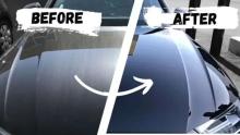 this image features the difference when the ppf is coated over the automobile