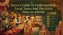 Gold jewelry displayed with tax breakdown documents in Assam