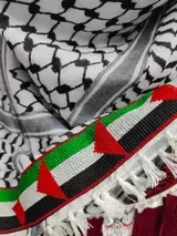 Palestine Keffiyeh with Palestine flag stitched