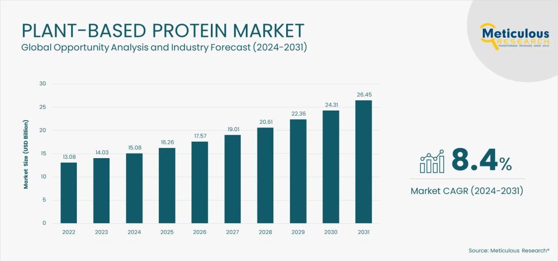 #PlantBasedProtein, #VeganTrends, #SustainableFood, #AlternativeProtein, #FoodInnovation, #HealthAndWellness, #MeatAlternatives, #NutritionTrends, #GlobalFoodMarket, #ProteinIndustry
