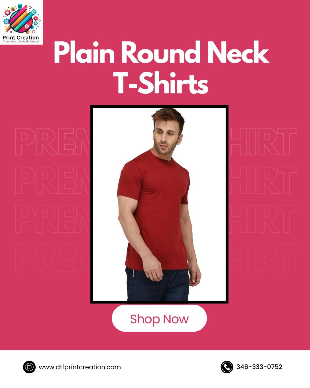 Plain Round Neck T-Shirts