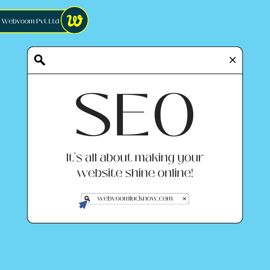 Showcases the importance of SEO with a message written on it by company Webvoom Lucknow Pvt. Ltd.