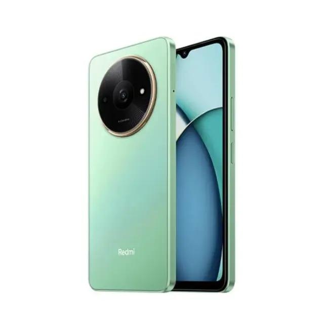 smartphone in lavender color with dual rear cameras and punch-hole display.