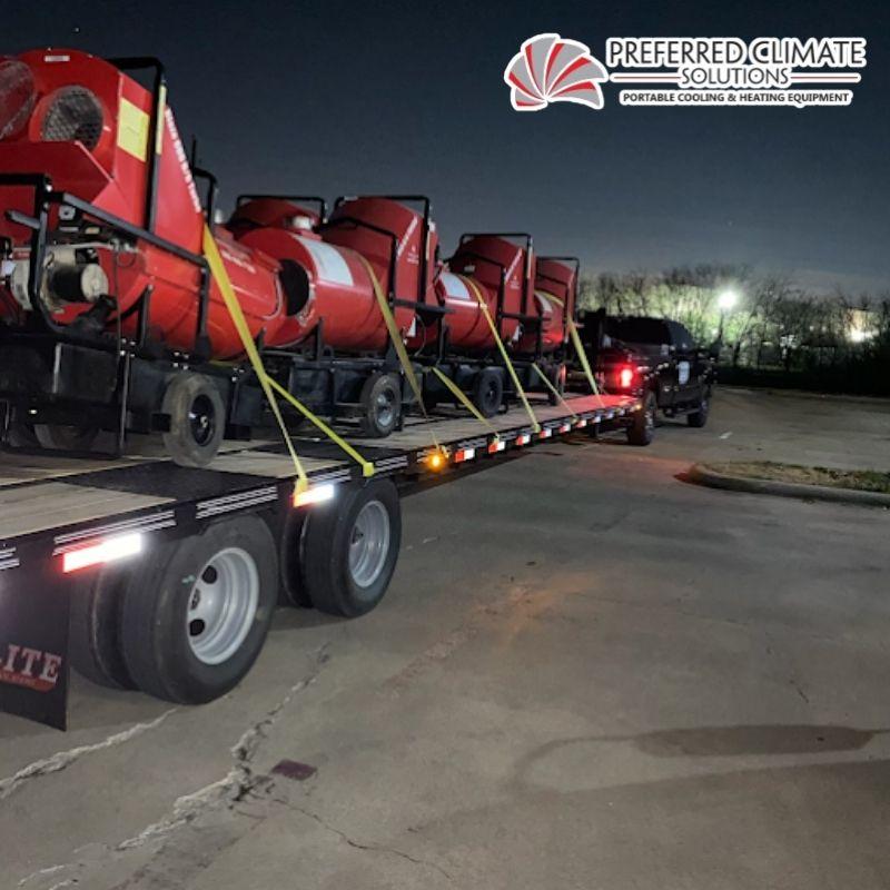 indirect fired heaters on transportation vehicle