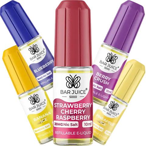 Bar Juice 5000 Nic Salt, Bar Juice 5000 salt e-liquid, Bar Juice 5000 flavours, Bar Juice 5000 nic salts UK, Bar Juice 5000 vape juice, nic salt e-liquid UK, disposable vape flavours e-liquid, pod vape nic salts, MTL vape e-liquid, Bar Juice e-liquid UK