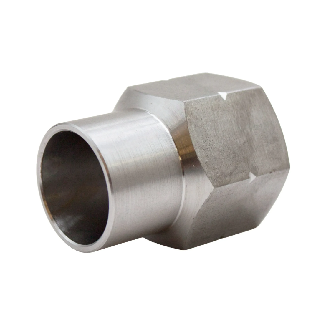 Stainless Steel Left-Hand Thread Brake Line Adapter with Hex Body for Brake Plumbing