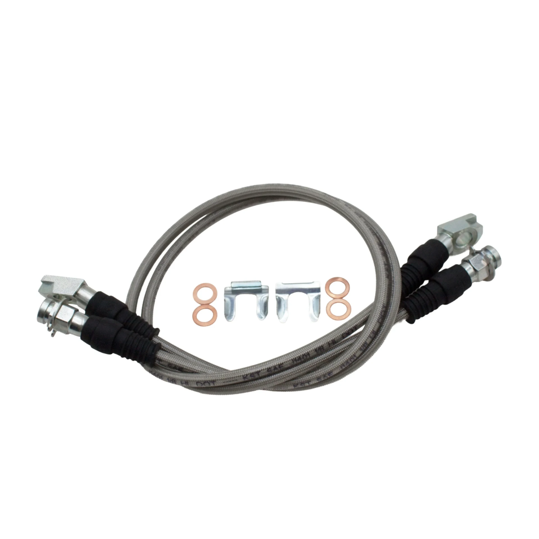 Off-Road Stainless Steel Braided Brake Hose Kit with Fittings and Copper Washers