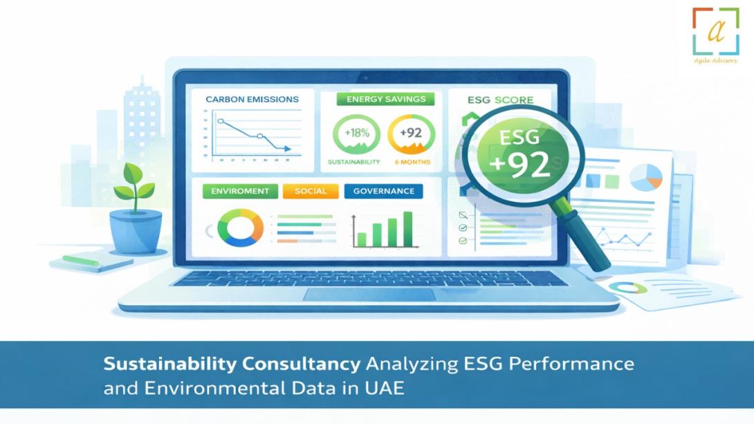 sustainability consultancy analyzing ESG performance and environmental data in UAE