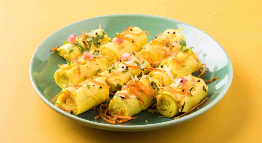  khandvi recipe, suralichi vadi, healthy Gujarati breakfast, vegan khandvi, diabetes-friendly breakfast