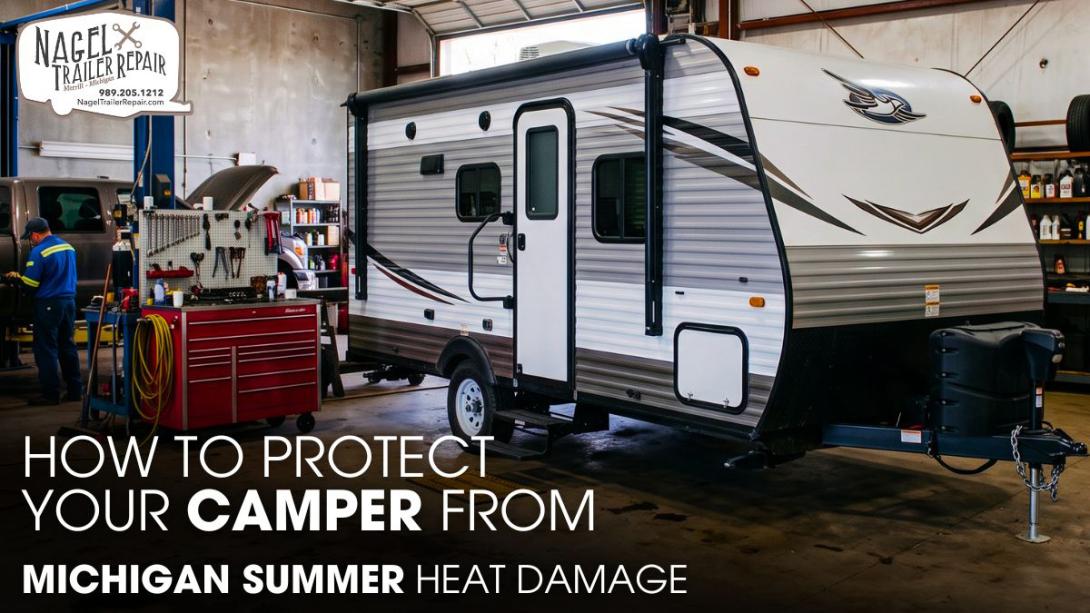 A Jayco Camper Parked inside a Workshop for Maintenance Jobs