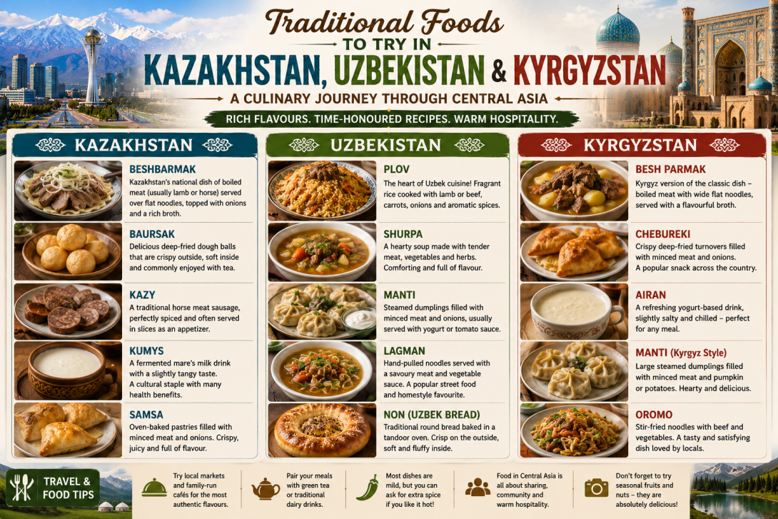 Ultimate Central Asia Food Guide: Must-Try Traditional Dishes in Kazakhstan, Uzbekistan & Kyrgyzstan