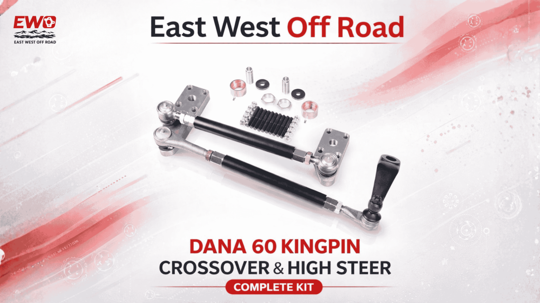 Dana 60 high steer arms in billet steel with five-hole mounting patterns
