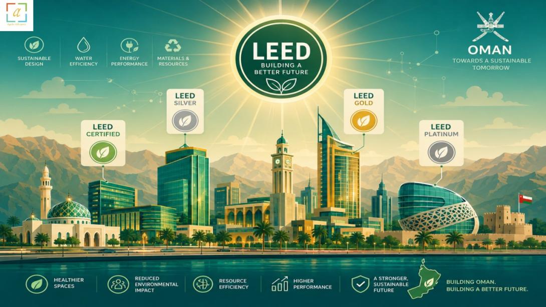 Discover how LEED Certification in Oman and expert LEED Certification Consultants can help your organization achieve sustainability goals, reduce costs, and align with Oman Vision 2040 for long term success.