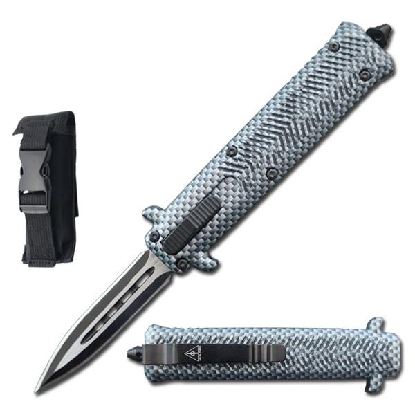Carbon Fiber Handle Stiletto Style OTF Knife