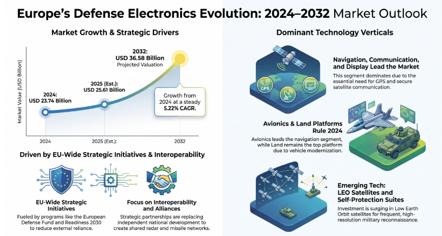 Europe Defense Electronics, Europe Defense Electronics Industry, Europe Defense Electronics Market, Europe Defense Electronics Market Size, Europe Defense Electronics Market Share, Europe Defense Electronics Market Trends, Europe Defense Electronics Market Growth, Europe Defense Electronics Market Demand