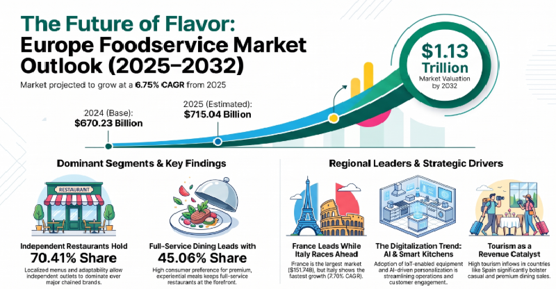 Europe Foodservice, Europe Foodservice Industry, Europe Foodservice Market, Europe Foodservice Market Size, Europe Foodservice Market Share, Europe Foodservice Market Trends, Europe Foodservice Market Growth, Europe Foodservice Market Demand