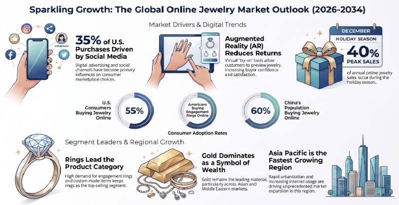 Online Jewelry, Online Jewelry Industry, Online Jewelry Market, Online Jewelry Market Size, Online Jewelry Market Share, Online Jewelry Market Trends, Online Jewelry Market Growth, Online Jewelry Market Demand