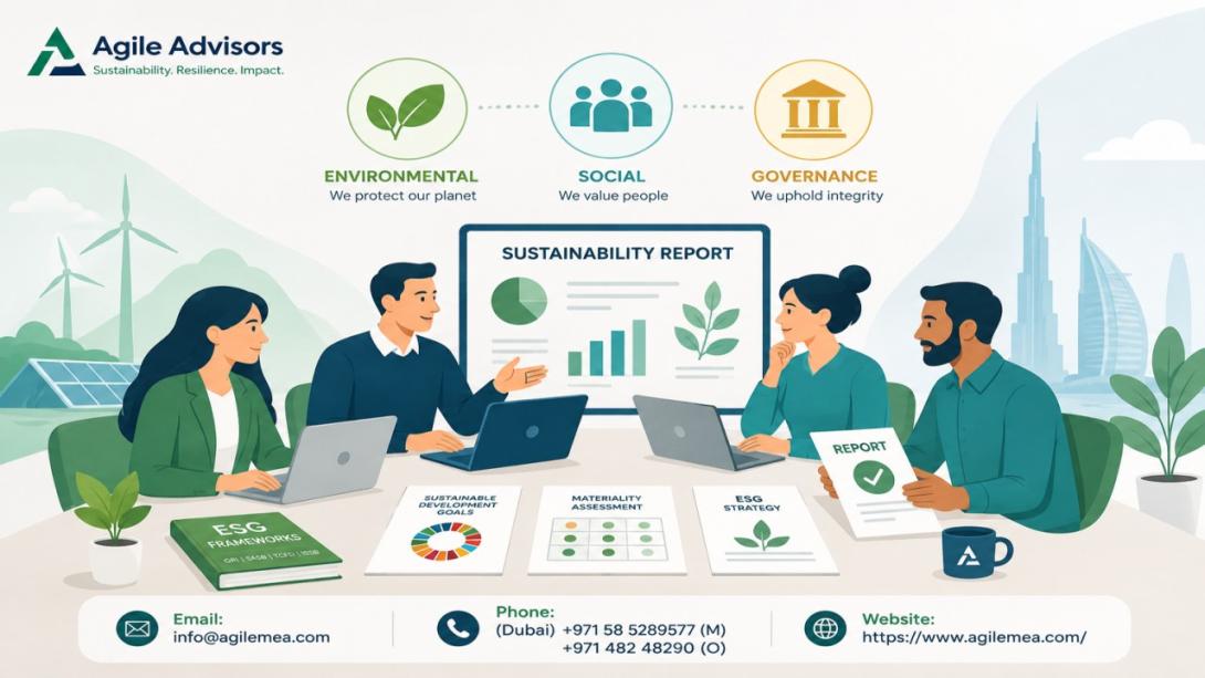 Discover how UAE ESG reporting requirements under Federal Decree-Law No. 11 of 2024 affect your organization. Learn about ESG reporting frameworks and how an ESG consultant can guide your compliance journey.
