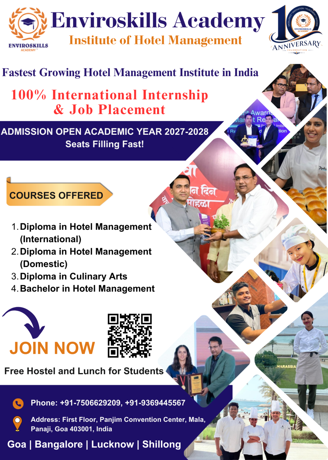 Hotel management college with practical training