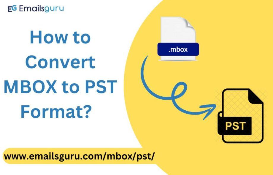 Here I have mentioned best and reliable method to convert MBOX files to PST format for east access, open or import MBOX files into Microsoft Outlook using EmailsGuru MBOX to PST Converter.
