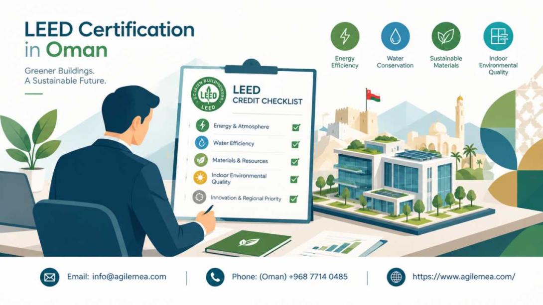 Learn how LEED Certification in Oman and an expert LEED Certification Consultant can cut energy costs, strengthen compliance, and improve building value with Agile Advisors for resilient, future ready assets in the Sultanate.