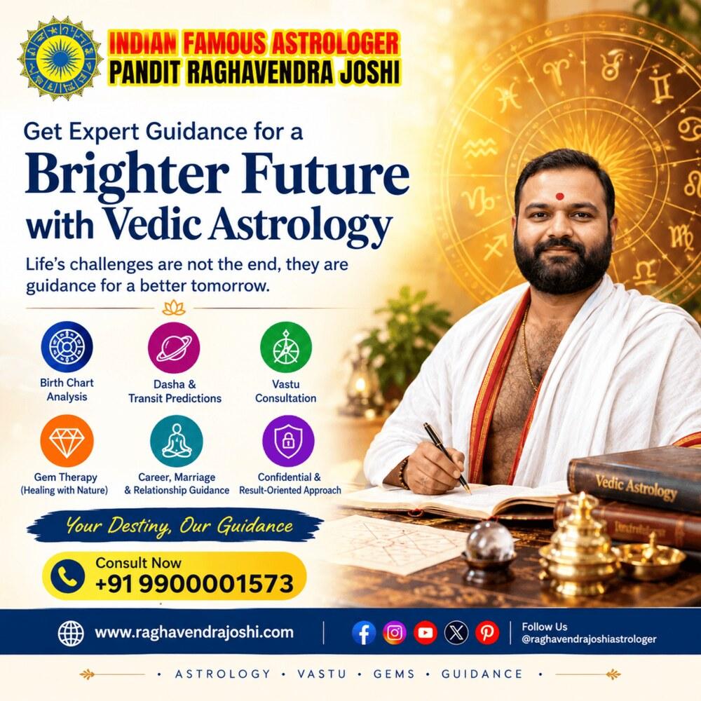 Vedic astrologer Raghavendra Joshi offering astrology, Vastu, gem therapy, and life guidance in Bangalore.