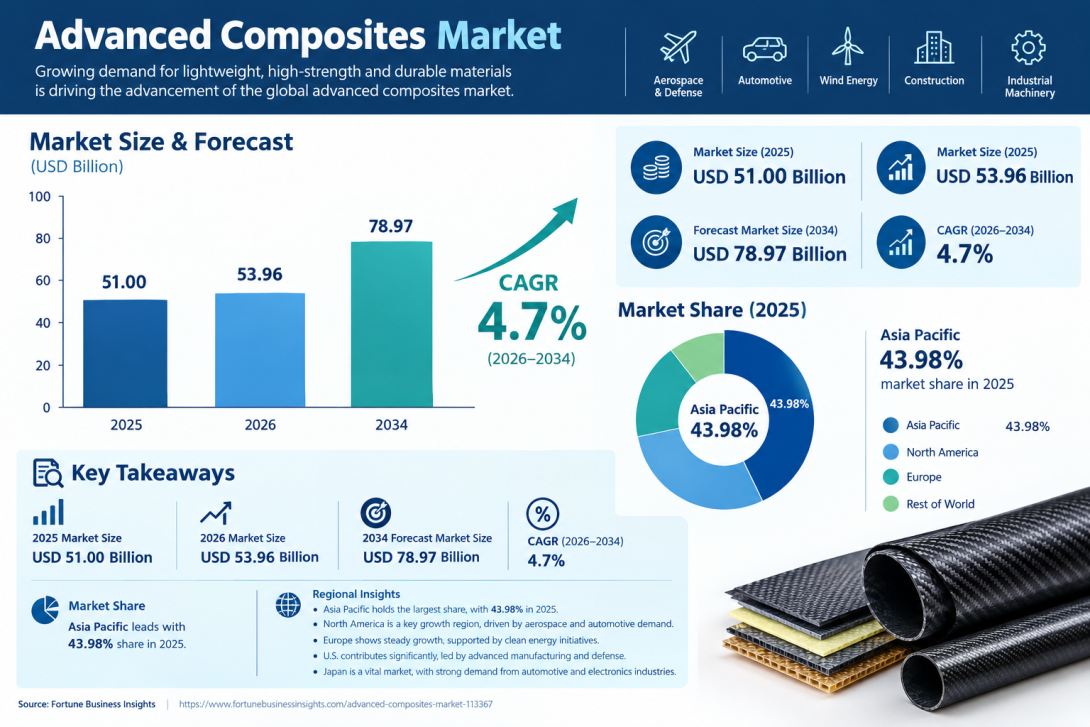 Advanced Composites Market Future Outlook, Emerging Applications, and Growth Forecast 2026–2034