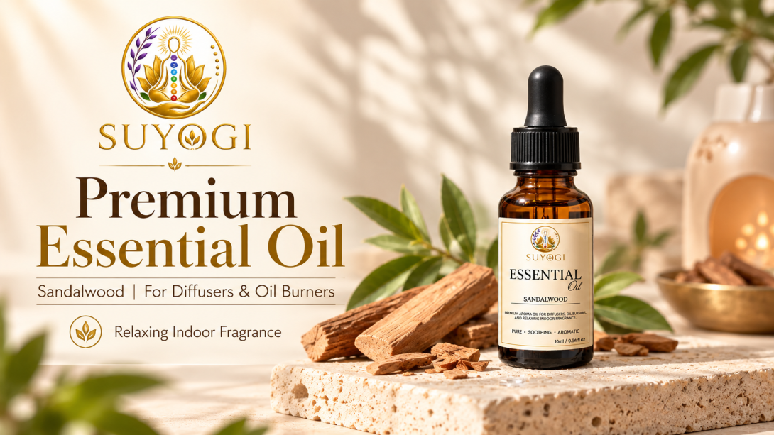 A thoughtful home-fragrance setup is personal, device-aware and easy to verify. If Suyogi Premium Essential Oil is part of your plan, confirm the current variant, bottle information and compatible use before adding it to your room routine.